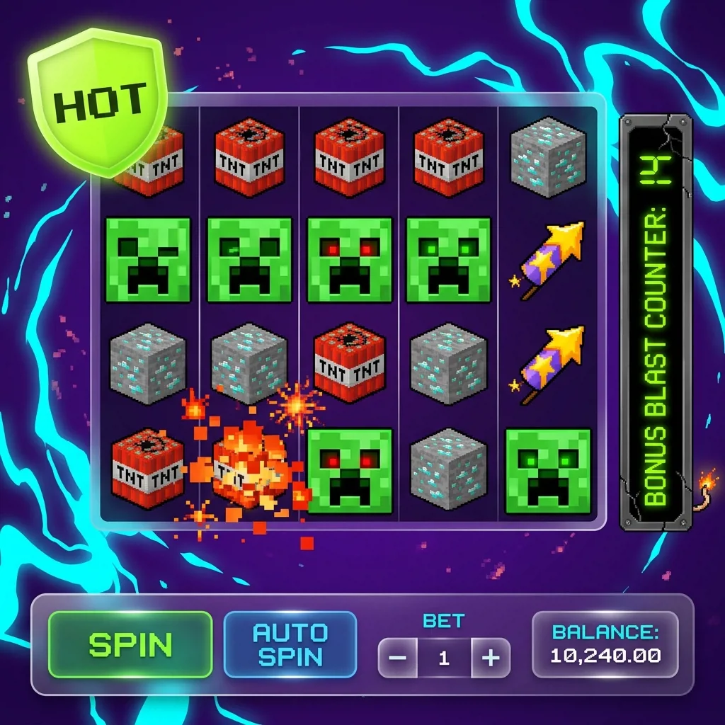Игровой автомат Creeper Blast с взрывными бонусами
