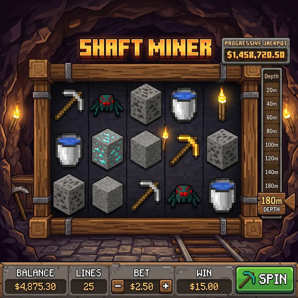 Слот Shaft Miner с прогрессивным джекпотом