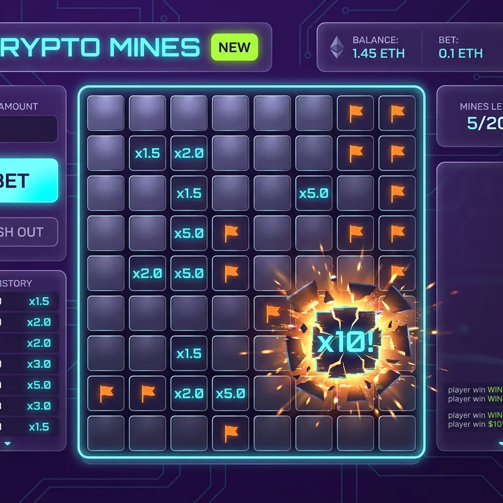 Игра Mine Field с минным полем и множителями